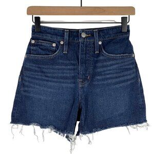 Madewell Curvy High Rise Denim Shorts 24  Raw Hem Canterdale Wash Blue